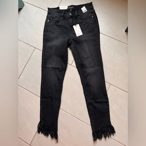 Judy Blue Black Raw Hem Skinny Jeans